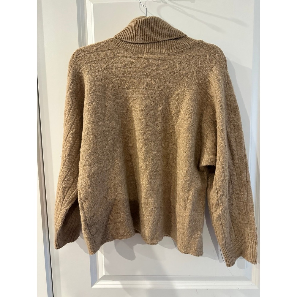 Bianco & Blu Wool & Cashmere Women's Turtleneck Cable Knit Sweater Italy - Picture 6 of 7